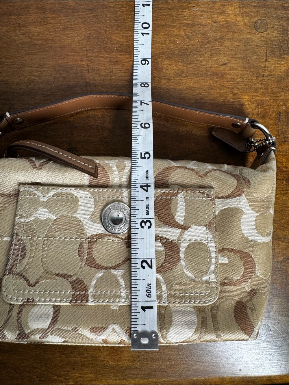 Coach Y2K Trendy Mini Satchel in Tan and Cream Signature Canvas - Picture 9 of 12